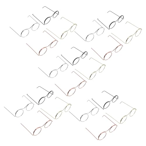 KONTONTY 20Stücke Brillen für Puppen Metallrahmen Dekorative Brillen Requisiten für DIY Projekte Kompatibel mit Plüschtieren und Puppen Langlebig von KONTONTY