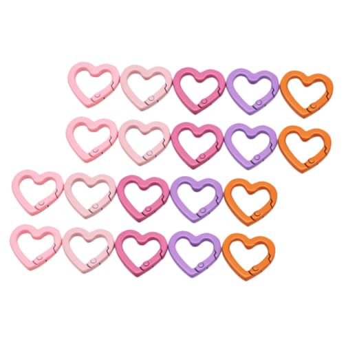 KONTONTY 20Stücke Herzförmige Feder Snap Schlüsselbund Clips DIY Schlüsselanhänger Zubehör für Schmuckgestaltung Armbänder und Schlüsselketten von KONTONTY