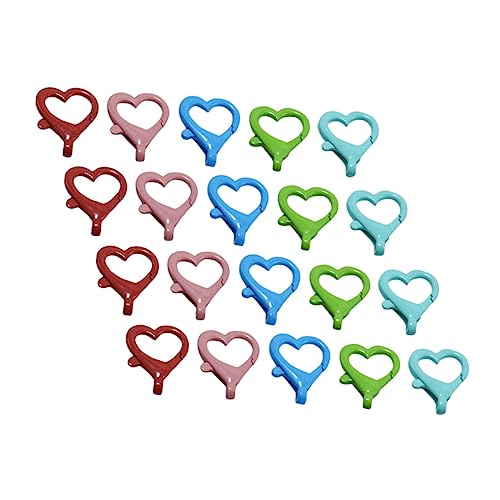 KONTONTY 20Stücke Hummerverschlüsse Herzform DIY Schlüsselanhänger Verschlüsse für Armbänder und Halsketten Langlebig und Einfach zu Verwenden Schmuckherstellung von KONTONTY