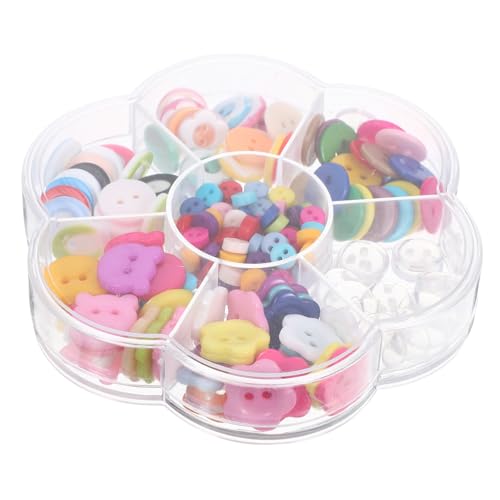 KONTONTY 220 Stk. Teiliges Bunte Harzknöpfe für Bastelprojekte Kleine Farbige Knöpfe mit Löchern für Nähen Scrapbooking Diy-handarbeiten und Kreative Kinderspiele von KONTONTY