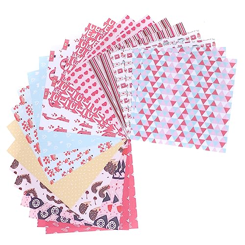 KONTONTY 24 Blatt Taschenmaterial Papier Sammelalbum liefert Bastelpapierblöcke Scrapbook-Papierblöcke Planer Valentinstag Muster Scrapbook Paper Scrapbook-Hintergrundpapier von KONTONTY