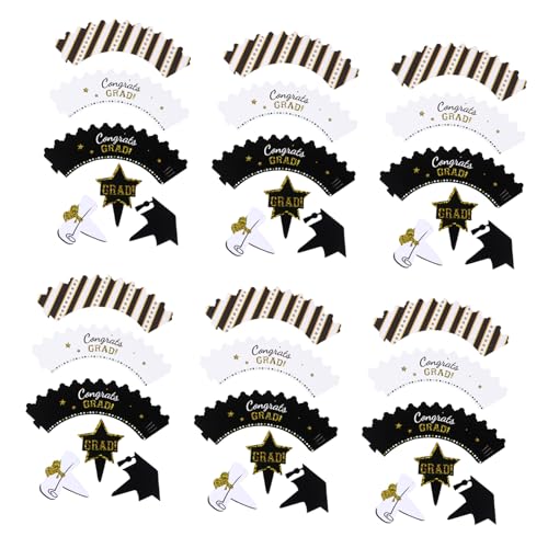 KONTONTY 24 Stück Abschlussfeier Kuchen Dekorationen Papier Tortenaufsätze und Cupcake Picks für Kreative Abschlussfeiern und Geburtstagsfeiern Picks Ränder KONTONTY 24 Stück Abschlussfeier Kuchen Dekorationen Papier Tortenaufsätze und Cupcake Picks für Kreative Abschlussfeiern und Geburtstagsfeiern Picks Ränder von KONTONTY