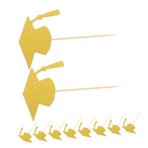 KONTONTY 24 Stück Graduationsmütze Cupcake Topper Tortendekoration für Abschlussfeiern Einfach zu Verwenden Vielseitig Einsetzbar für Feierlichkeiten von KONTONTY