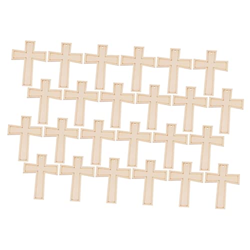 KONTONTY 24 Stück Holz kreuzen bastelset basteln für weihnchtsdeko Kinderhandwerk weihachtsdeko Zeichnung Herstellung geformt Holzhohlhandwerk Party-DIY-Zubehör Bambus von KONTONTY
