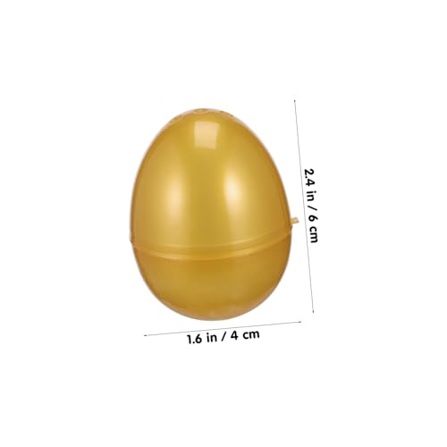 KONTONTY 24 Stück Teiliges Goldene Kunststoff Eier Nachfüllbare Eierform Verpackungsboxen Multifunktionale Aufbewahrung für Süßigkeiten Kleine Geschenke Glatte Oberfläche Sicher für von KONTONTY