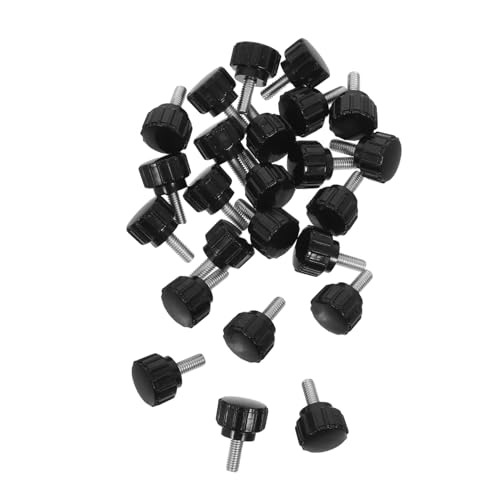 KONTONTY 24 Stück Teiliges Schwarze Carbonstahl Handknöpfe mit Gerändeltem Griff Ergonomische Daumenschrauben für Schirmständer Spann Ersatzgriffe Robust und Vielseitig Einsetzbar von KONTONTY