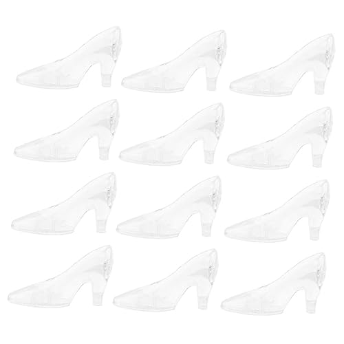 KONTONTY 24 Stück Teiliges Transparentes Kristallschuh dekor Filigrane Mini high Heels als Edle Tischdekoration Kreative Geschenkidee für DIY projekte und Stilvolle Wohnaccessoires von KONTONTY