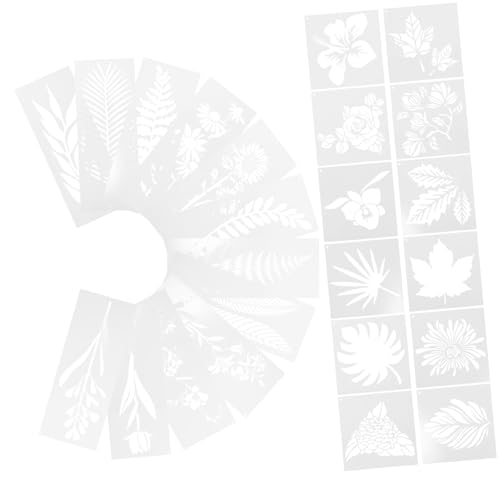 KONTONTY 24 Stück Teiliges Wiederverwendbare Schablonen für Pflanzenmalerei Pet Schablonen für Diy Bastelprojekte für Scrapbooking und Kreative Dekoration von KONTONTY