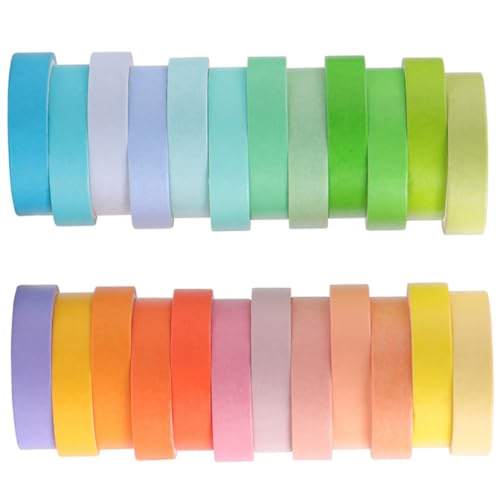 KONTONTY 24Rollen Washi Tape Dekorative Klebebänder für DIY Scrapbooking Journaling Vielseitig Einsetzbar für Projekte von KONTONTY