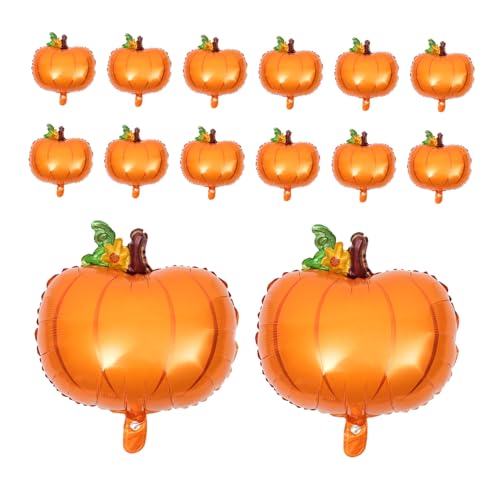 KONTONTY 25 Stück Teiliges Aufblasbare Kürbisfolienballons Glänzende Herbstdeko für Thanksgiving und Herbstpartys Wiederverwendbare Pumpkin Decorations für Zuhause Schnelle Inflation von KONTONTY