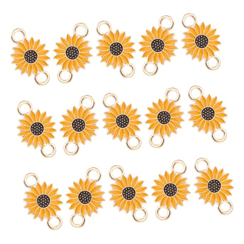 KONTONTY 25 Stück Teiliges Kleine Doppellochige Blumenanhänger aus Legiertem Charmante DIY Schmuckverbinder für Armbänder Halsketten Schlüsselanhänger und Bastelprojekte von KONTONTY