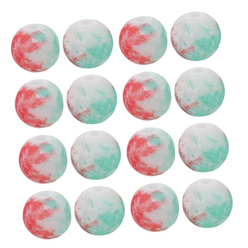 KONTONTY 250 Stück Crackle Glas Spacer Perlen für Schmuckherstellung Große Loch Runde Glasperlen für Armbänder Halsketten DIY Bastelprojekte Bunte Blütenperlen von KONTONTY