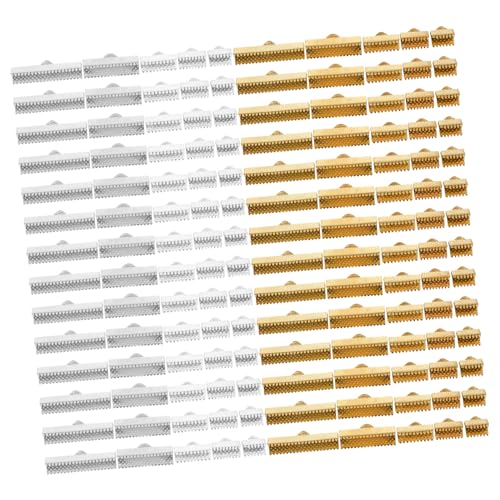 KONTONTY 250 Stück Metallband-endklemmen Stabile Crimpverschluss-klemmen für Armband Schmuckherstellung Vielseitige Kordel-endverschlüsse in Gold Silber für DIY Bastelbedarf KONTONTY 250 Stück Metallband-endklemmen Stabile Crimpverschluss-klemmen für Armband Schmuckherstellung Vielseitige Kordel-endverschlüsse in Gold Silber für DIY Bastelbedarf von KONTONTY