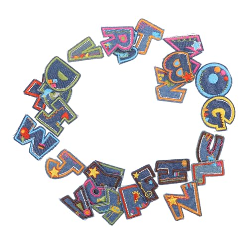 KONTONTY 26 Stück Buntes Brief Patch gestickte Aufnäher selber machen Buchstabenpatches aufnähen Bekleidungszubehör mit Buchstaben Kleidung Accessoire Patch Kleidungsflicken gefühlt von KONTONTY
