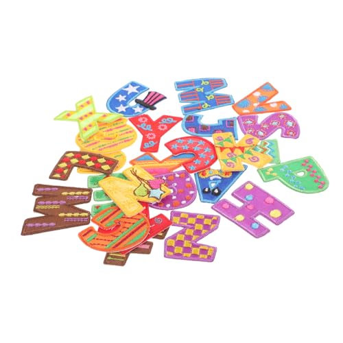 KONTONTY 26 Stück Gestickter Stoffaufnäher aufbügelbilder bügel patches Flicken nähen Alphabet Patches zum Aufnähen Buchstabenflicken aufbügeln Buchstaben zum Aufkleben auf Stoff Polyester von KONTONTY