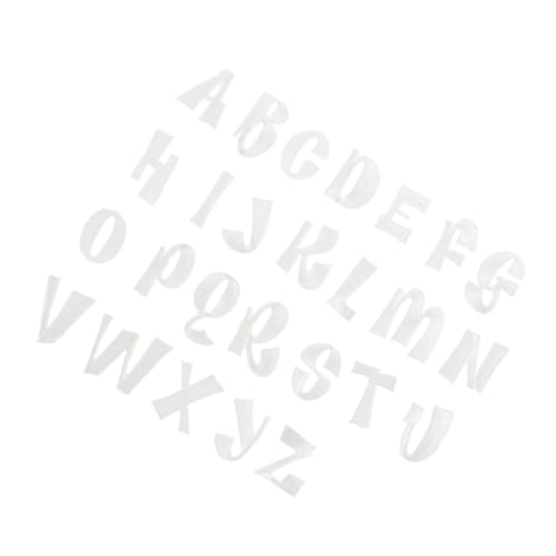 KONTONTY 26 Stück Teiliges Buchstaben patch Aufbügeln und Nähen Weiße Stoffbuchstaben für DIY Kleidung und Zubehör Wiederverwendbar Geeignet für Kleidung Rucksäcke Taschen und von KONTONTY