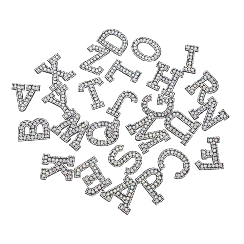 KONTONTY 26 Stück Teiliges Bügelbuchstaben mit Funkelnden Strasssteinen Alphabetische Applikationen zum Aufbügeln und Aufnähen Langlebig und Vielseitig für DIY Kleidung Taschen Hüte und von KONTONTY
