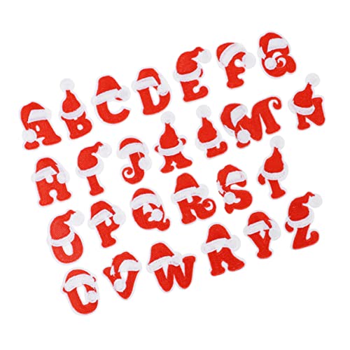 KONTONTY 26 Stück Teiliges Rote Englische Buchstaben Stickerei Patches zum Aufnähen Buchstaben Stoffapplikationen für Kleidung Reparatur und DIY Dekoration Geeignet für Jacken Kleider Jeans von KONTONTY