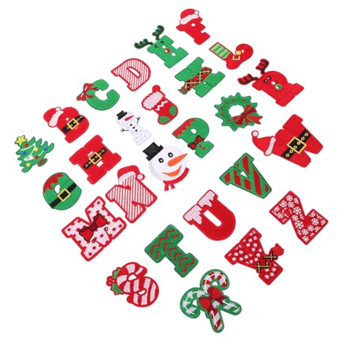 KONTONTY 26 Stück Teiliges Weihnachts Bügelbild Bestickte Aufnäher mit Alphabet Einfache Diy Anwendung Vielseitig für Baumwolle Leinen Synthetische Stoffe zum Reparieren und Dekorieren von KONTONTY 26 Stück Teiliges Weihnachts Bügelbild Bestickte Aufnäher mit Alphabet Einfache Diy Anwendung Vielseitig für Baumwolle Leinen Synthetische Stoffe zum Reparieren und Dekorieren von von KONTONTY