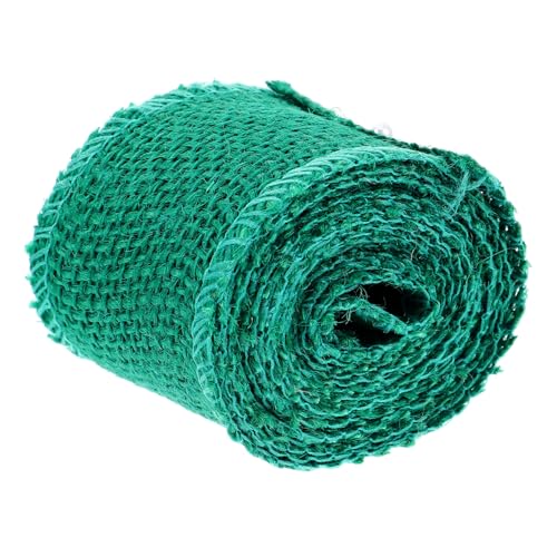 KONTONTY 2M Jute Sackleinen Bandrolle Grün Weihnachtsdekoration Bastelarbeiten Und Naturmaterial Reißfest Und Vielseitig Einsetzbar von KONTONTY