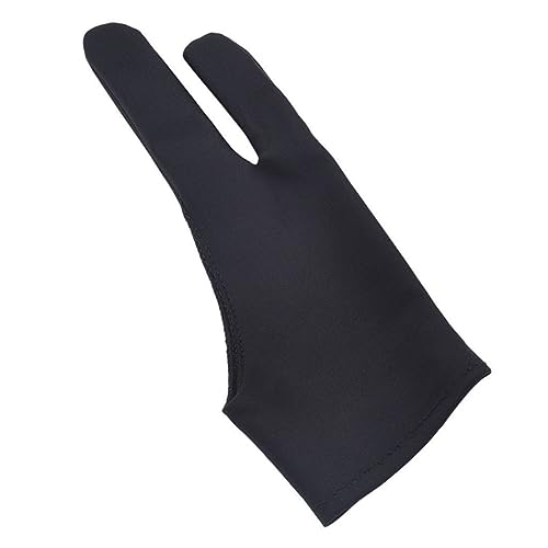 KONTONTY 2stücke Pack Zwei-finger-zeichenhandschuhe Künstlerhandschuhe Für Skizzieren Malen Leuchtkasten Grafiktablett Stiftdisplay Und Pro-bleistift s Schwarz von KONTONTY