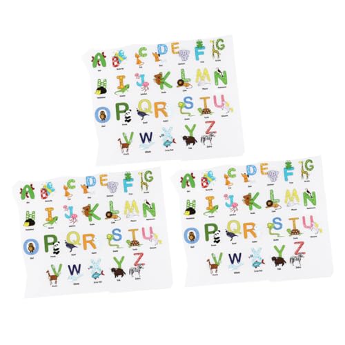 KONTONTY 3 Blätter Cartoon-Applikation für Kleidung große Aufkleber Alphabet Abziehbilder diehüte kloburste Tiermotiv bügelei bügeln dekoration selber nähen Kleiderflicken selber machen von KONTONTY