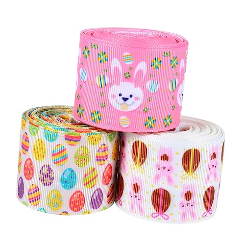 KONTONTY 3 Rollen Festivalband ostereier banderole geschenkband ostern Urlaubspartys Dekoration Familientreffen Dekoration für Kaninchen bunt wickeln Geschenkpaketband Urlaubsband Polyester KONTONTY 3 Rollen Festivalband ostereier banderole geschenkband ostern Urlaubspartys Dekoration Familientreffen Dekoration für Kaninchen bunt wickeln Geschenkpaketband Urlaubsband Polyester von KONTONTY