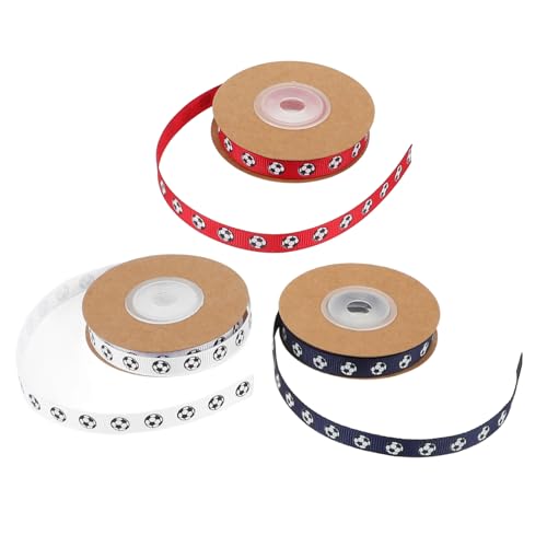 KONTONTY 3 Rollen Fussball Geschenkband Yards Farbe für Diy Basteln Verpackung Dekoration für Abschlussfeiern und Sportpartys KONTONTY 3 Rollen Fussball Geschenkband Yards Farbe für Diy Basteln Verpackung Dekoration für Abschlussfeiern und Sportpartys von KONTONTY