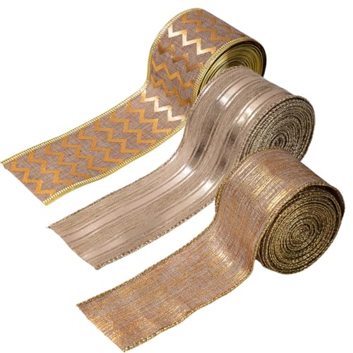 KONTONTY 3 Rollen Jute Band mit Drahtkante Rustikales Leinen Geschenkband für Weihnachtsdeko DIY Kränze Geschenkanhänger und Festliche Bastelprojekte Farbecht und Vielseitig Einsetzbar KONTONTY 3 Rollen Jute Band mit Drahtkante Rustikales Leinen Geschenkband für Weihnachtsdeko DIY Kränze Geschenkanhänger und Festliche Bastelprojekte Farbecht und Vielseitig Einsetzbar von KONTONTY