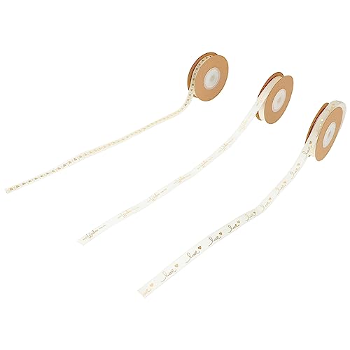 KONTONTY 3 Rollen Liebesband seidenband ribbon weihnachtrn die weihnachtsm weddin Schleife zum Einpacken Geschenkband für lockiges Band zum Verpacken von Geschenken Polyester Weiß KONTONTY 3 Rollen Liebesband seidenband ribbon weihnachtrn die weihnachtsm weddin Schleife zum Einpacken Geschenkband für lockiges Band zum Verpacken von Geschenken Polyester Weiß von KONTONTY