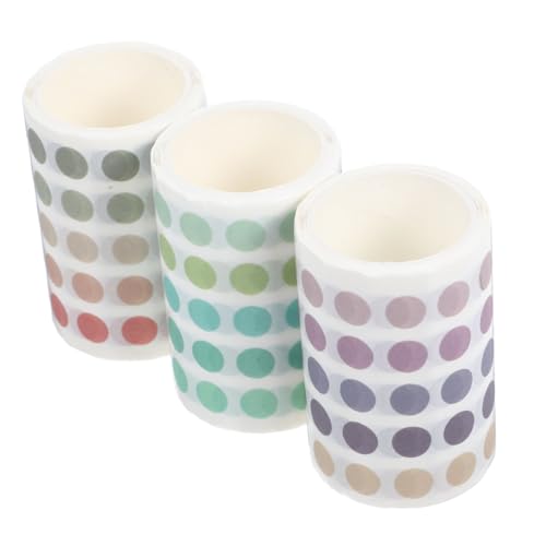 KONTONTY Aufkleber Punkte Washi-klebeband Mit Gittermuster Farbige Punktaufkleber Für Planer Notizbücher Und Basteln von KONTONTY