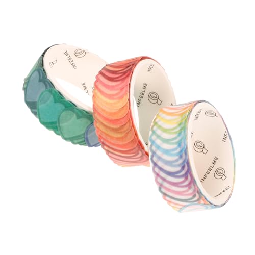 KONTONTY 3 Rollen Washi Tape für Scrapbooking Dekoratives Klebeband für Diy Projekte Transparentes Bastelpapier für Tagebuch und Geschenkverpackung von KONTONTY