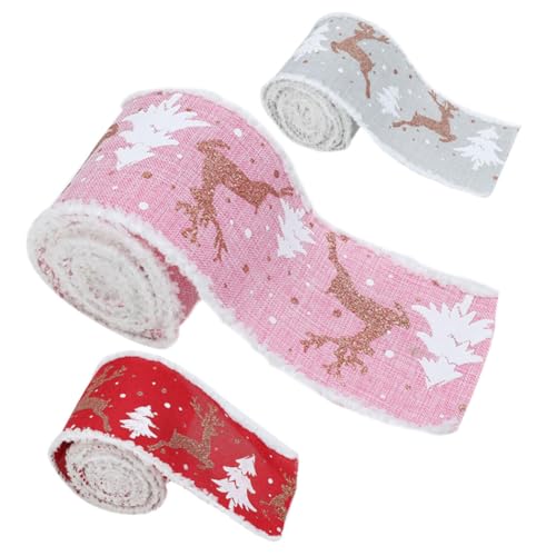 KONTONTY 3 Rollen Weihnachtsgeschenkband Dekoratives Geschenkverpackungsband mit Weißem Elch Vielseitig für DIY Basteln Weihnachtsbaum und Kranzdekoration Leichte für Einfache Anwendung KONTONTY 3 Rollen Weihnachtsgeschenkband Dekoratives Geschenkverpackungsband mit Weißem Elch Vielseitig für DIY Basteln Weihnachtsbaum und Kranzdekoration Leichte für Einfache Anwendung von KONTONTY