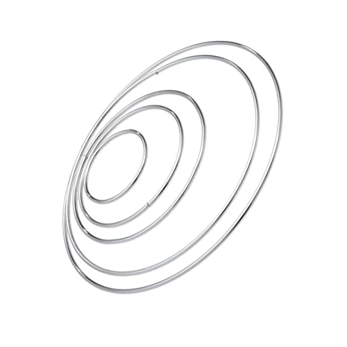 KONTONTY 3 STÜCKE DIY Silberne Eisenringe Elektroplattierte Metallringe für Durchmesser Robuste Bastelringe für Kreative Projekte für Schmuckherstellung und Dekoration von KONTONTY