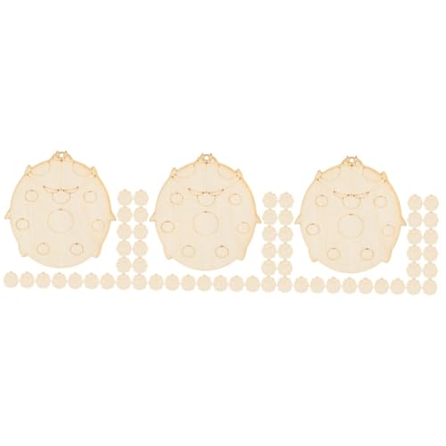 KONTONTY 3 Sätze Unbearbeitete Holzscheiben Ladybird Bastelmaterialien Diy Holzschnittmuster Für Kreative Projekte 20 Stück * 3 von KONTONTY