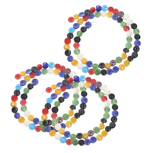 KONTONTY 3 Saiten Vintage Bunte Glasperlen Rund Flach für DIY Schmuckherstellung Armbänder Haaraccessoires Kreative Handgemachte Bastelperlen Stränge Vorrat KONTONTY 3 Saiten Vintage Bunte Glasperlen Rund Flach für DIY Schmuckherstellung Armbänder Haaraccessoires Kreative Handgemachte Bastelperlen Stränge Vorrat von KONTONTY