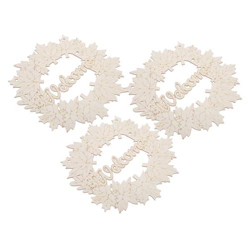 KONTONTY 3 Stück Blanko Ahornblatt Holzkranz Mit Aufhängeschnur Für DIY Bastelprojekte Bemalbare Weihnachtsanhänger Für Kreative Weihnachtsdekoration KONTONTY 3 Stück Blanko Ahornblatt Holzkranz Mit Aufhängeschnur Für DIY Bastelprojekte Bemalbare Weihnachtsanhänger Für Kreative Weihnachtsdekoration von KONTONTY