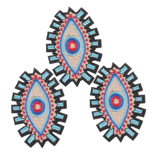 KONTONTY 3 Stück Böse Augenklappe schuhreparatur stickrahmen Patch für Kleider handmade aufnäher Flicken nähen Schlafplatz für kleine Hutflecken Hut Zubehör Polyester von KONTONTY