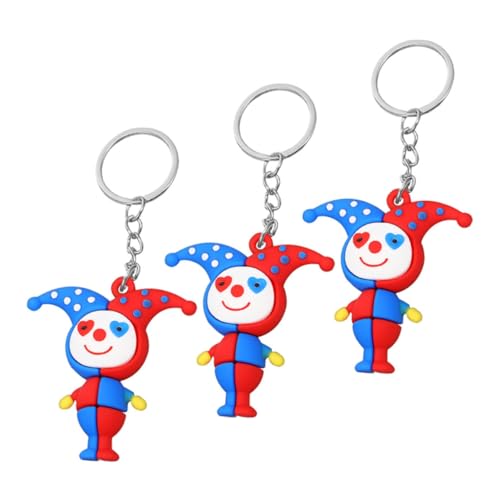 KONTONTY 3 Stück Clown Schlüsselanhänger Lustige Clown Figurine als Rucksack Anhänger Charmante Deko für Taschen und Schreibtische für Partys und von KONTONTY