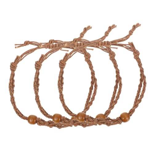 KONTONTY 3 Stück Geflochtener Armbandkäfig Netz mit Naturholzperle für Schmuckherstellung und Charms für Kreative Diy Projekte von KONTONTY