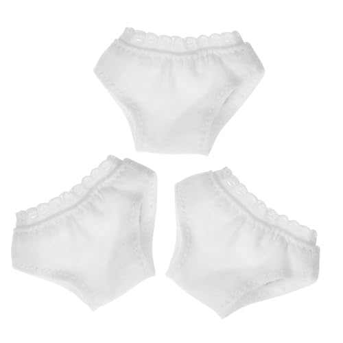 KONTONTY 3 Stück Mini- puppenkleidung Puppen Kleidung Puppenausstattung Dollhouse Accessories Puppenhaus Zubehör Höschen für Puppen Puppen-Foto-Requisiten Stoff Weiß von KONTONTY