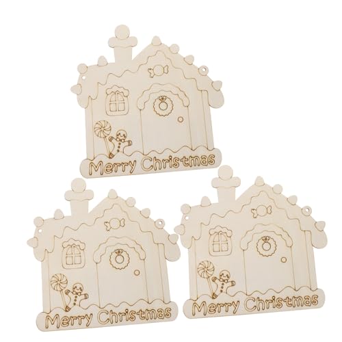 KONTONTY 3 Stück Teiliges Holz Weihnachtskranz Anhänger zum Bemalen mit Kordel Unbehandelte DIY Holz-hausformen für Kreative Weihnachtsbastelei und Holzhandwerk KONTONTY 3 Stück Teiliges Holz Weihnachtskranz Anhänger zum Bemalen mit Kordel Unbehandelte DIY Holz-hausformen für Kreative Weihnachtsbastelei und Holzhandwerk von KONTONTY