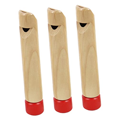 KONTONTY 3 Stück Teiliges Holzpfeifen Lernspielzeug aus Sicherem Holz Leicht und Handlich Fördert Hörentwicklung und Musikinteresse für Anfänger und Kleine Hände von KONTONTY