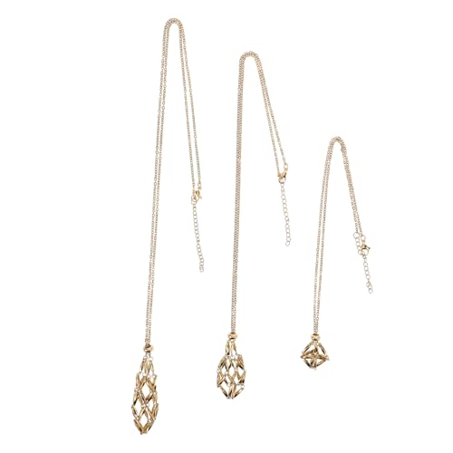 KONTONTY 3 Stück Teiliges Kristallanhänger mit Verstellbarem Netzkäfig für Steine DIY Schmuckherstellung für Damen und Herren Langlebig und Formbeständig von KONTONTY