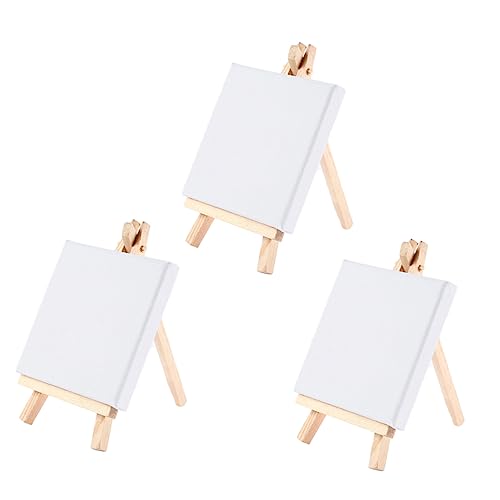 KONTONTY 3 Stück Teiliges Mini Staffelei Set Hochwertigem Material Dekorativer für DIY Graffiti und Miniaturmalerei für Kinderzimmer und Puppenhäuser von KONTONTY