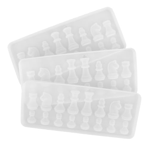 KONTONTY 3 Stück Teiliges Silikon-schachformen- Präzise Formen für Epoxidharz-gießkunst Wiederverwendbar und Leicht zu Entformen für DIY Schachfiguren Schmuckherstellung Familienfeiern und von KONTONTY