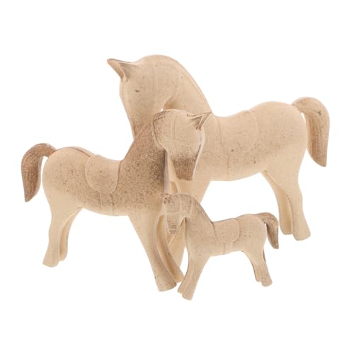KONTONTY 3 Stück Unvollendete Holzpferd-figuren DIY Bemalbar Miniatur Tierornament Vintage Holzpferdeskulptur Für Wohn Bürodekoration Neujahrsdekoration KONTONTY 3 Stück Unvollendete Holzpferd-figuren DIY Bemalbar Miniatur Tierornament Vintage Holzpferdeskulptur Für Wohn Bürodekoration Neujahrsdekoration von KONTONTY