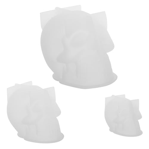 KONTONTY 3 Teilige Totenkopfform Heimdekoration Totenkopf Silikonformen Silikonform Totenkopf Mini Silikonform Kerzenwachs Harzformen Wachs von KONTONTY