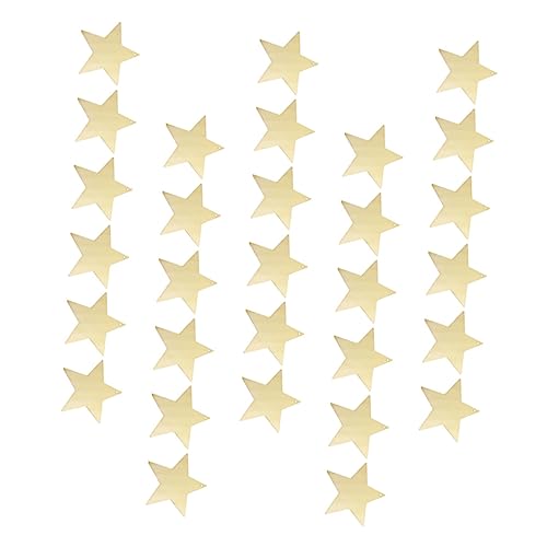 KONTONTY 30 Stück Holzscheiben Fünfzackiger Stern DIY Holz Bastelmaterial für Kreative Dekoration und Tischdeko von KONTONTY