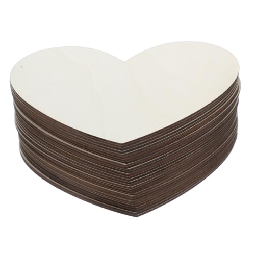 KONTONTY 30 Stück Leere herzförmige Holzspäne Ornamente zum Basteln Dekoration geformt drinnen unvollendet bastelbedarf holzschnitzerei unfertiges Holzherz herzförmige Ornamente Buchsbaum von KONTONTY